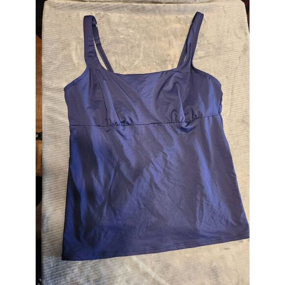Lands' End Tankini 16L Swimsuit Top Tank Navy Blue - Picture 1 of 3